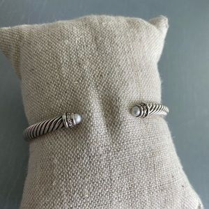 DAVID YURMAN Classic Cable Pearl & Dia BRACELET